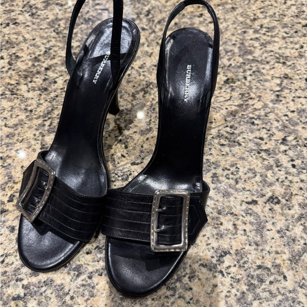 Burberry Black Slingback Heels